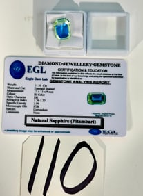 Brand New Pitambari Natural Sapphire Emerald Shaped Loose Gemstone