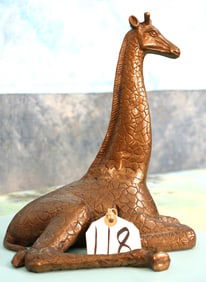 Beautiful Giraffe Table Bronze Trophy Room Decor