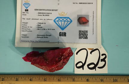 Uncut Rough & Natural 758.65cts. Authentic Ruby Gemstone from Mozambique