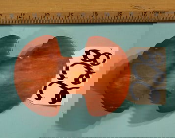 Beautiful Partially Translucent Ferruginous Red Quartz Authentic Butterfly Shape Bannerstone Relic