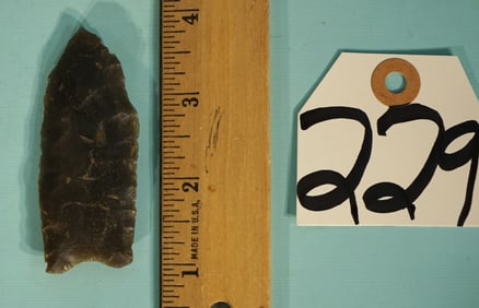 Authentic Double Fluted Knife River Flint Clovis Point Paleo Period Artifact Arrowhead