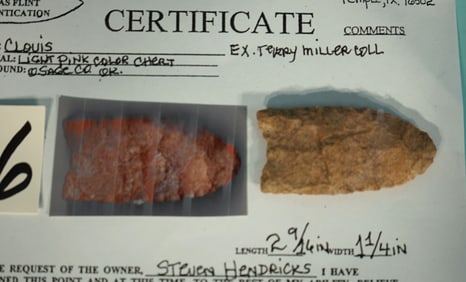 Authentic Clovis Point, Paleo Period Collections Artifact Arrowhead with Roger's COA