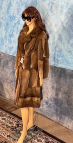 Pine Martin & Fisher Combination Ladies Long Fur Coat for Small to Medium Size