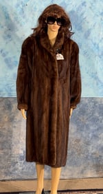 Ladies Classic Full Length Fur  Mink Coat for Large to Extra Large designed by Paris Furs of