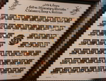 20th Century Federal Migratory Waterfowl Cloisonne Framed Stamp Collection