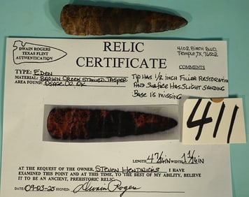 Very Rare Authentic Eden Paleo Point Cody Complex People Knife Collector's Artifact Arrowhead