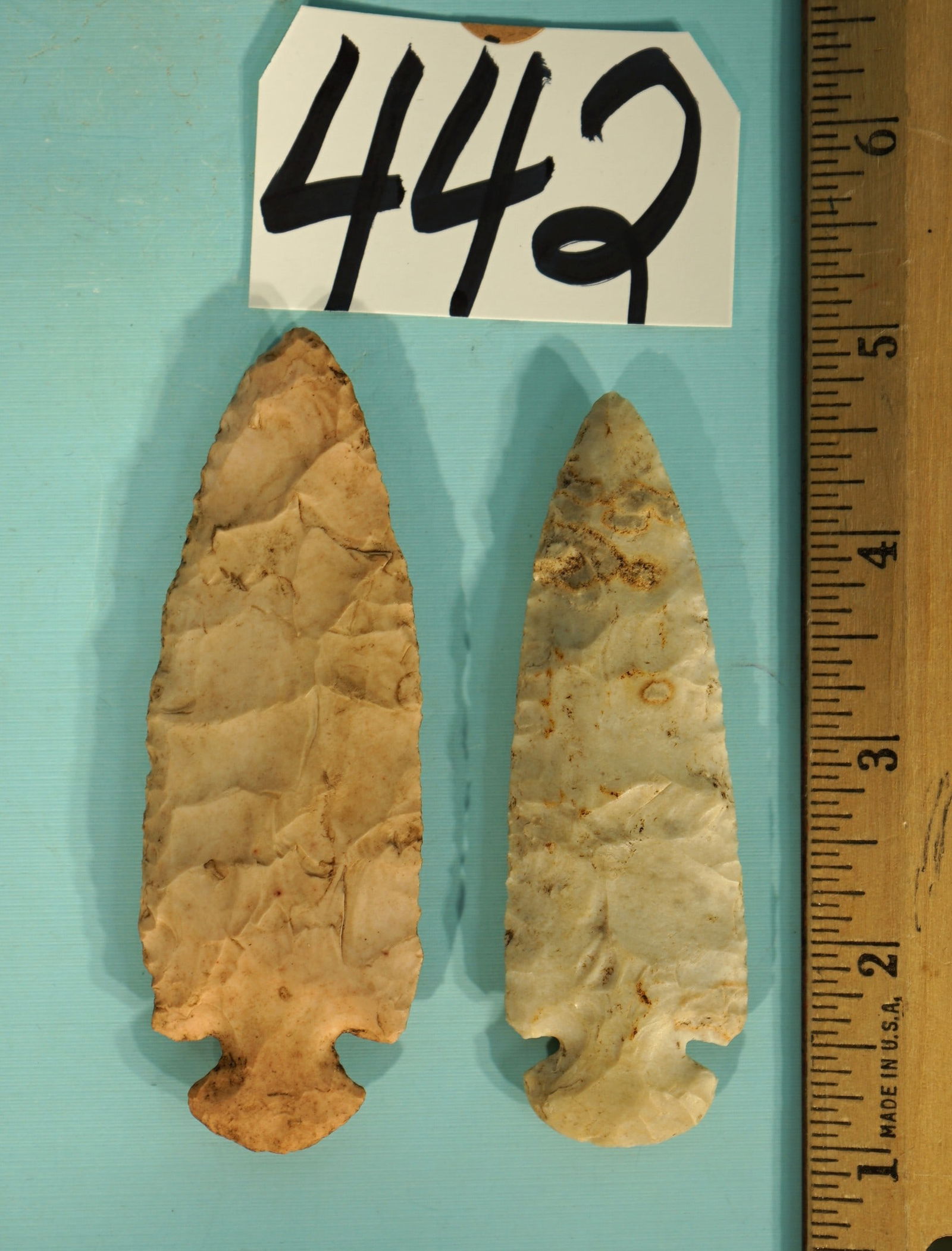 Awesome Pair of Authentic Early Archaic Period Dovetail Spear Point Artifacts Arrowhead (1 of 4)