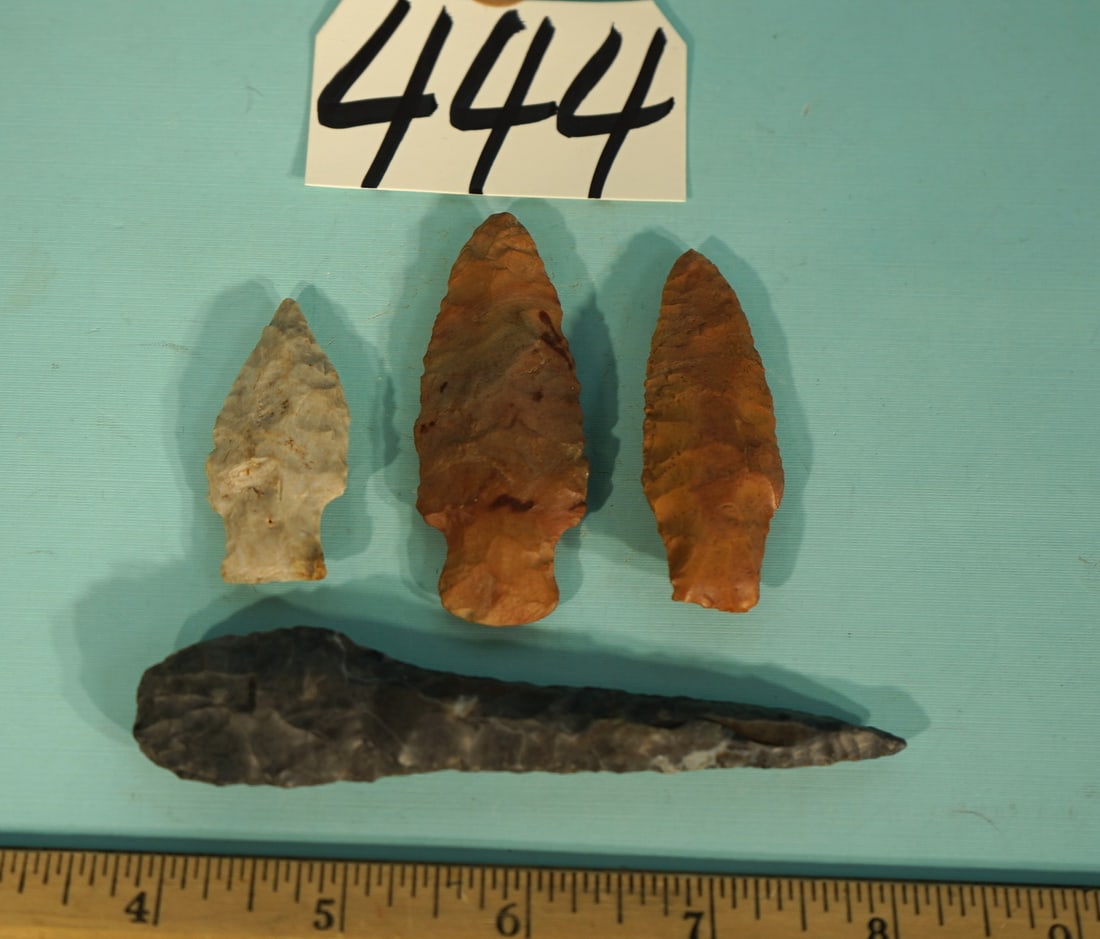 Four Authentic Paleo and Archaic Artifacts Arrowheads (1 of 3)