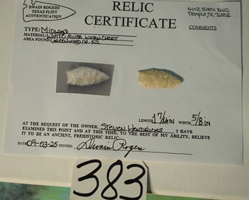 Midland Artifact with Rogers COA Authentic Arrowhead