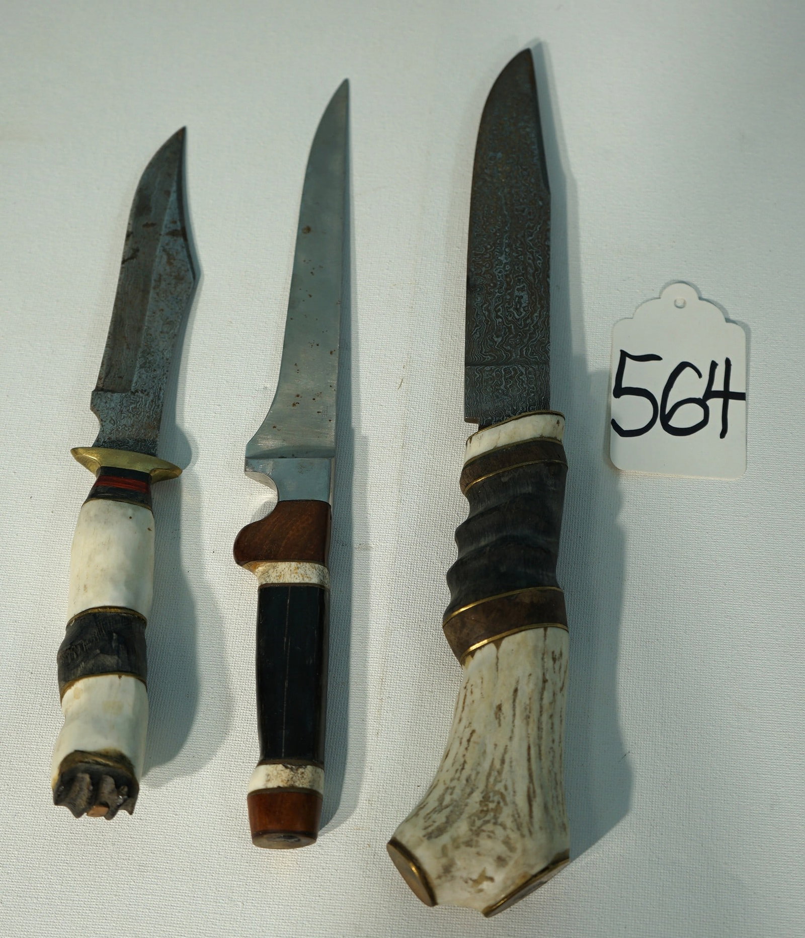 Three African Horn and Bone Handle Knives: These three Knives are sharp and they are in excellent condition.
