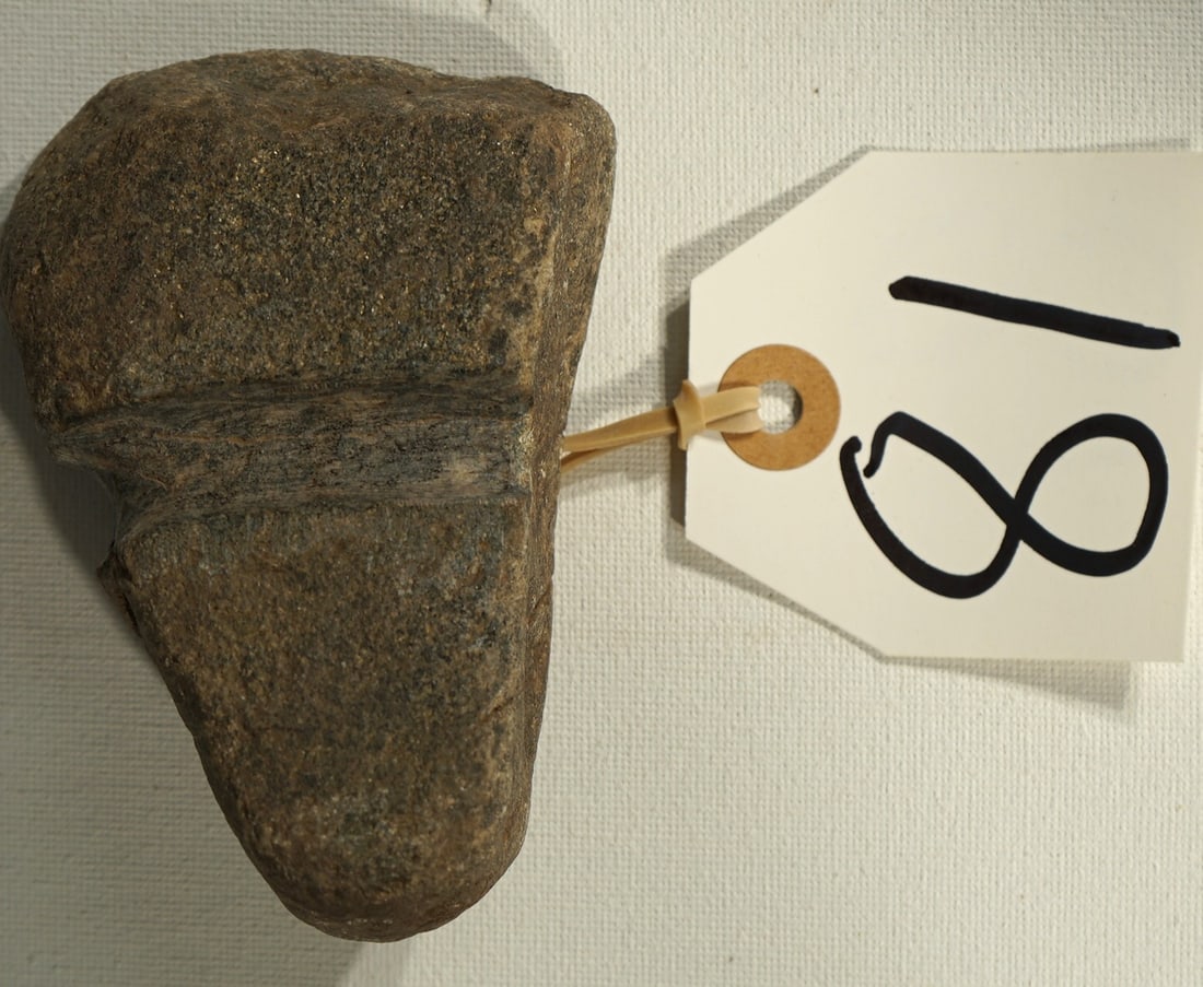 Archaic Axe Head-Collector's Artifact: This Axe head is fully grooved on both sides, and it is in very good condition. This ones from the Woodland Period and was recovered from Missouri.