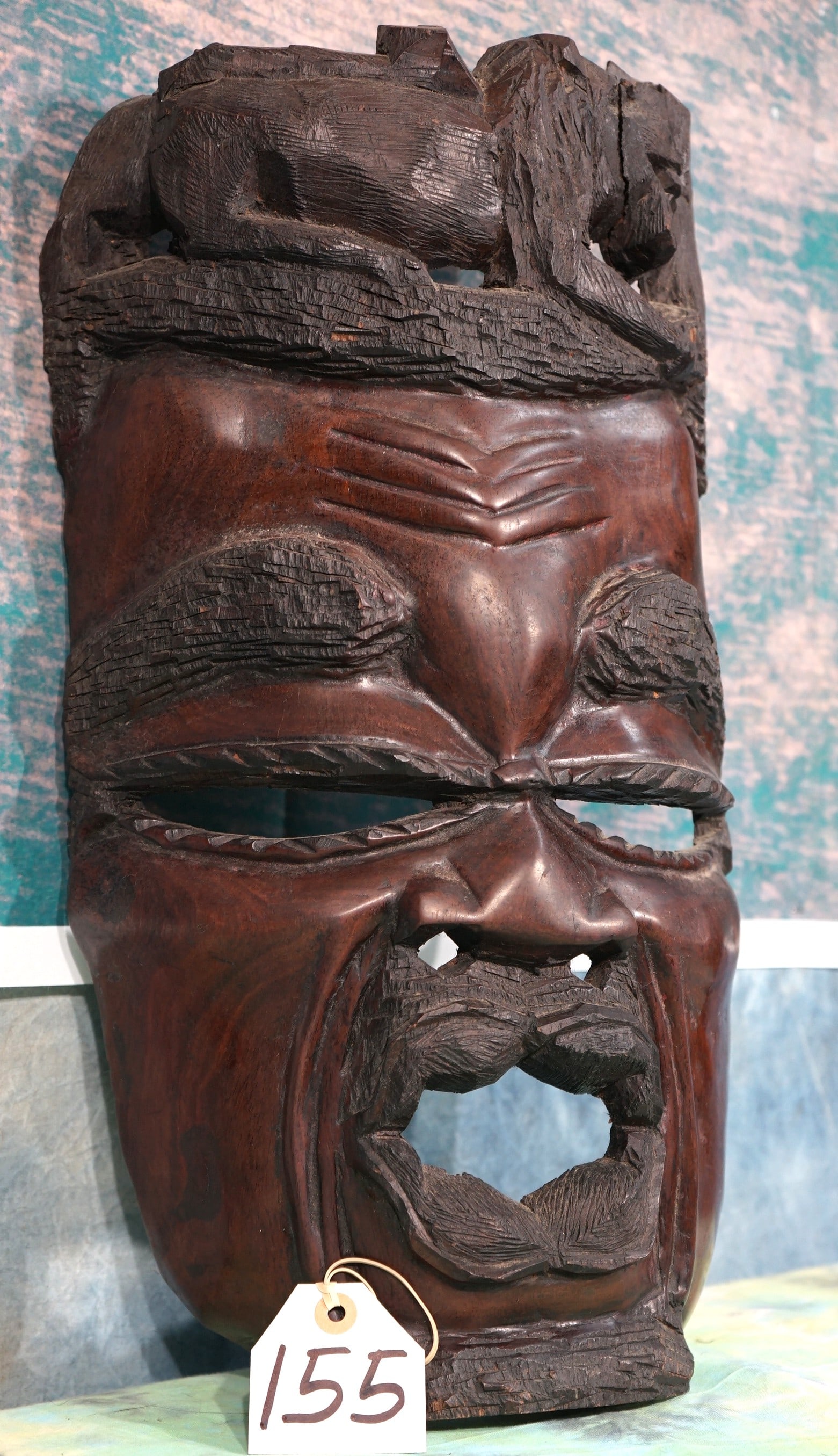 African Ebony Wood Wall Mask African Decor: This Mask will look good in any Trophy Room, Bar, or Cabin. It measures 21" tall, and it is 11 1/4" wide.