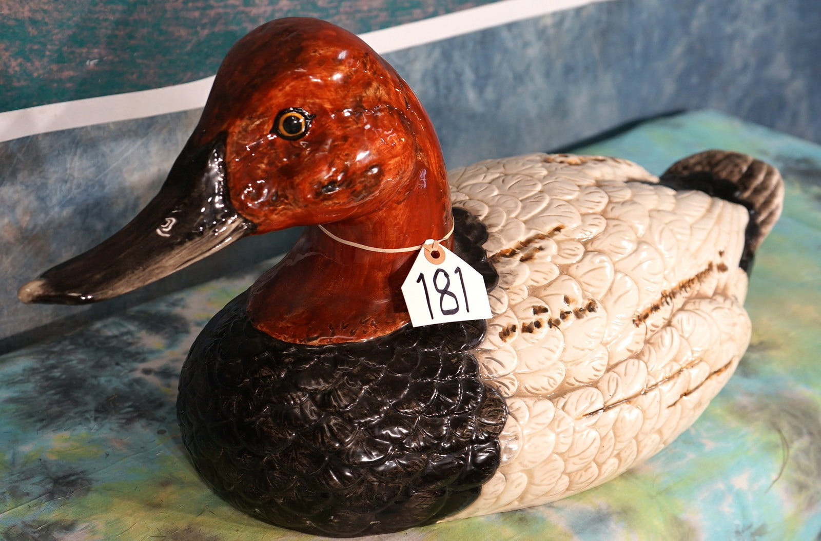 Large & Beautiful Ceramic Canvasback Drake Duck (1 of 2)