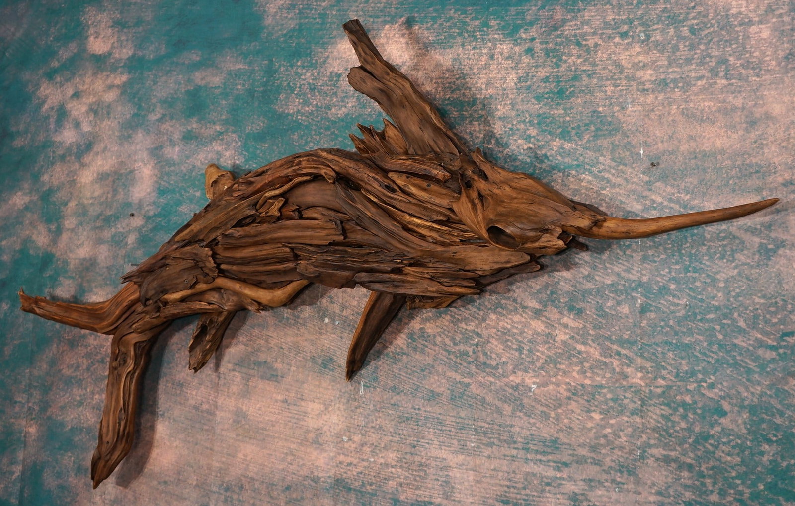 Unique! Driftwood Marlin Fish Mount - 2
