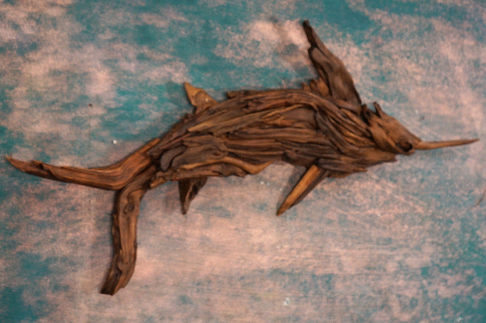 Unique! Driftwood Marlin Fish Mount - 3