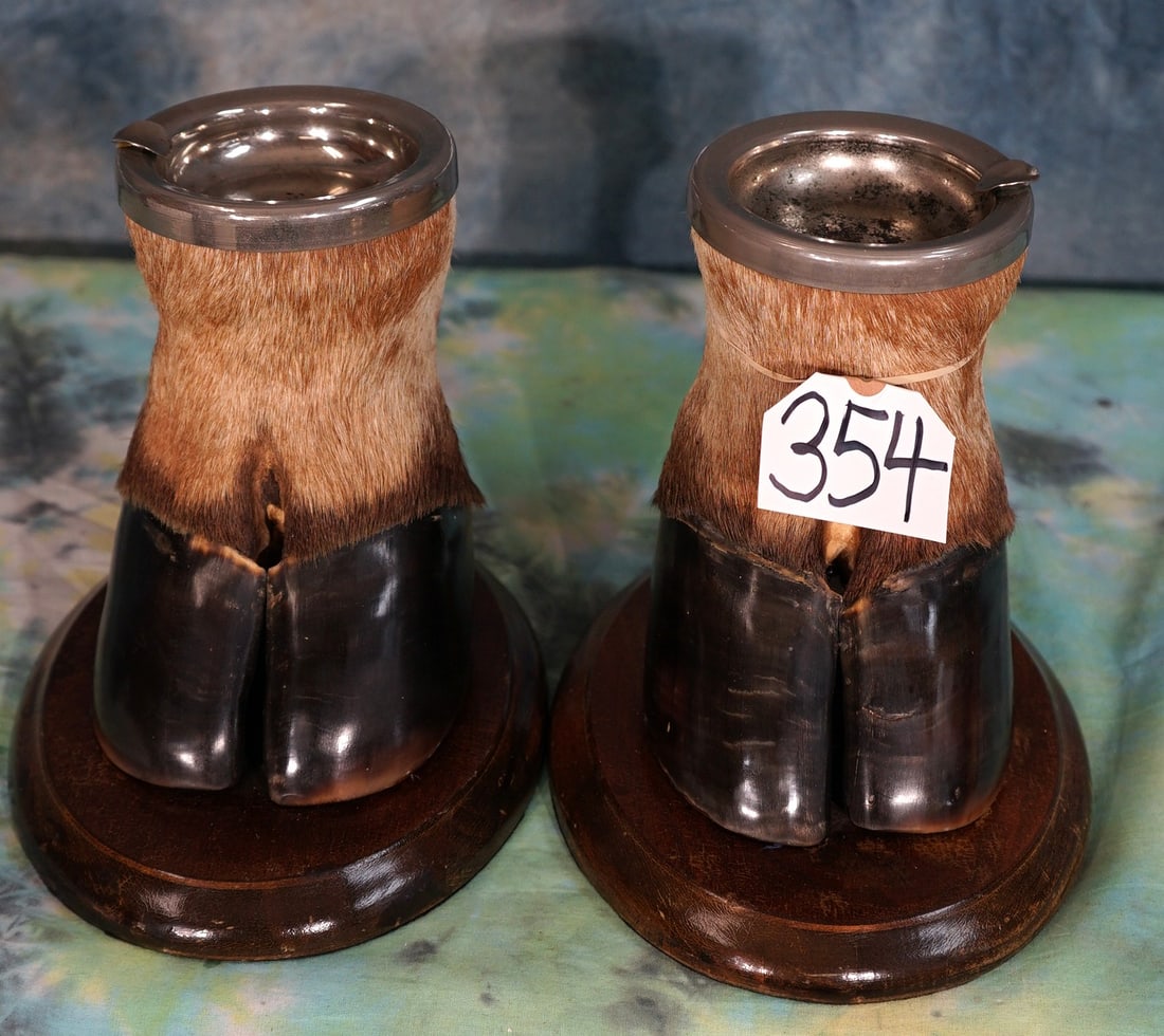 Pair of East African Eland Foot Ashtray's Taxidermy: These Ashtrays made from Patterson's Eland feet are well mounted. These will also make good decor.