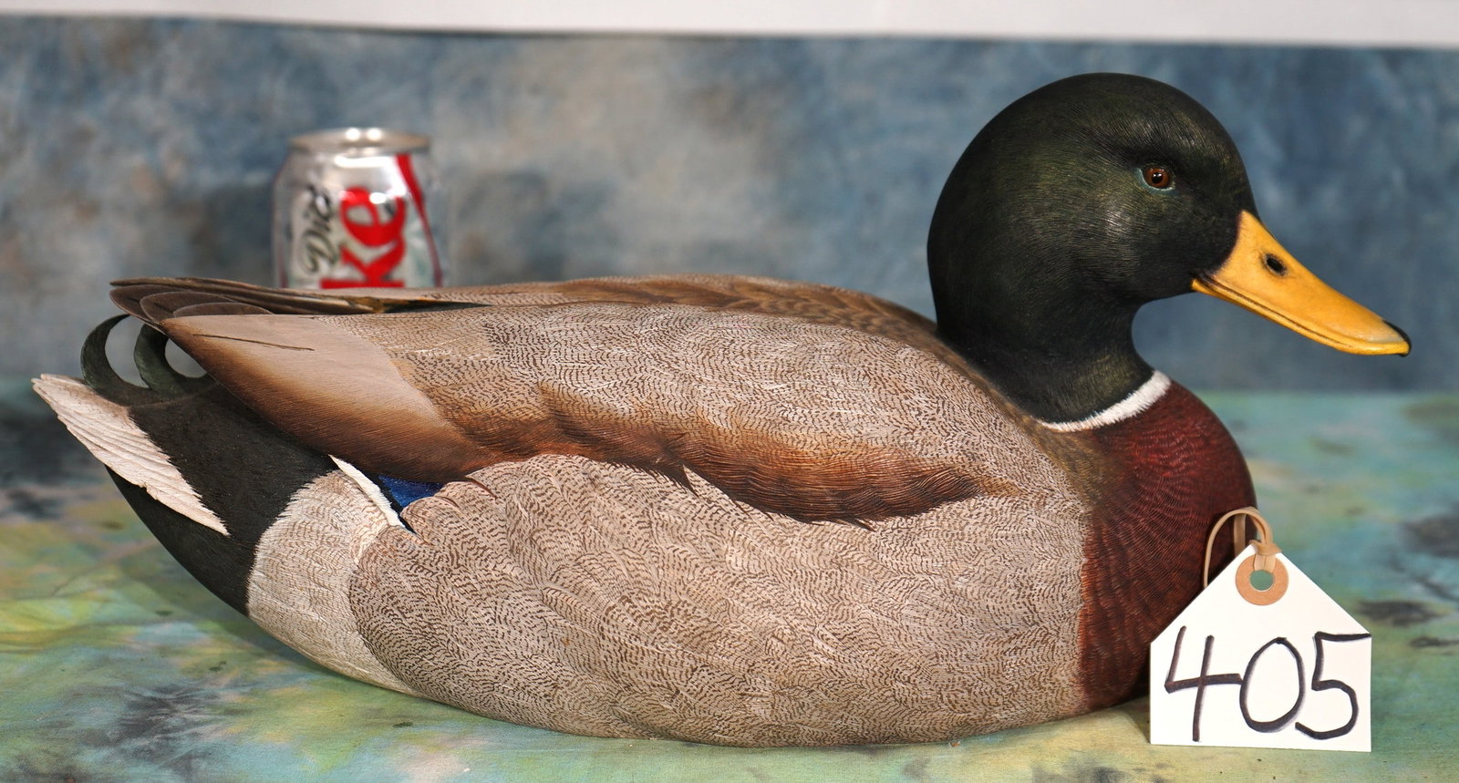 Beautiful Mallard Drake Hand Carved & Painted Duck Decoy by Artist James B. Mense: This special Decoy is highly detailed and in mint condition. This is a very high quality piece of art.