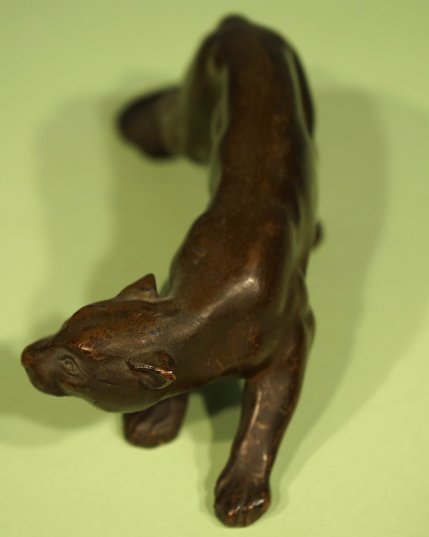 Small Solid Bronze Mountain Lion Decor - 3