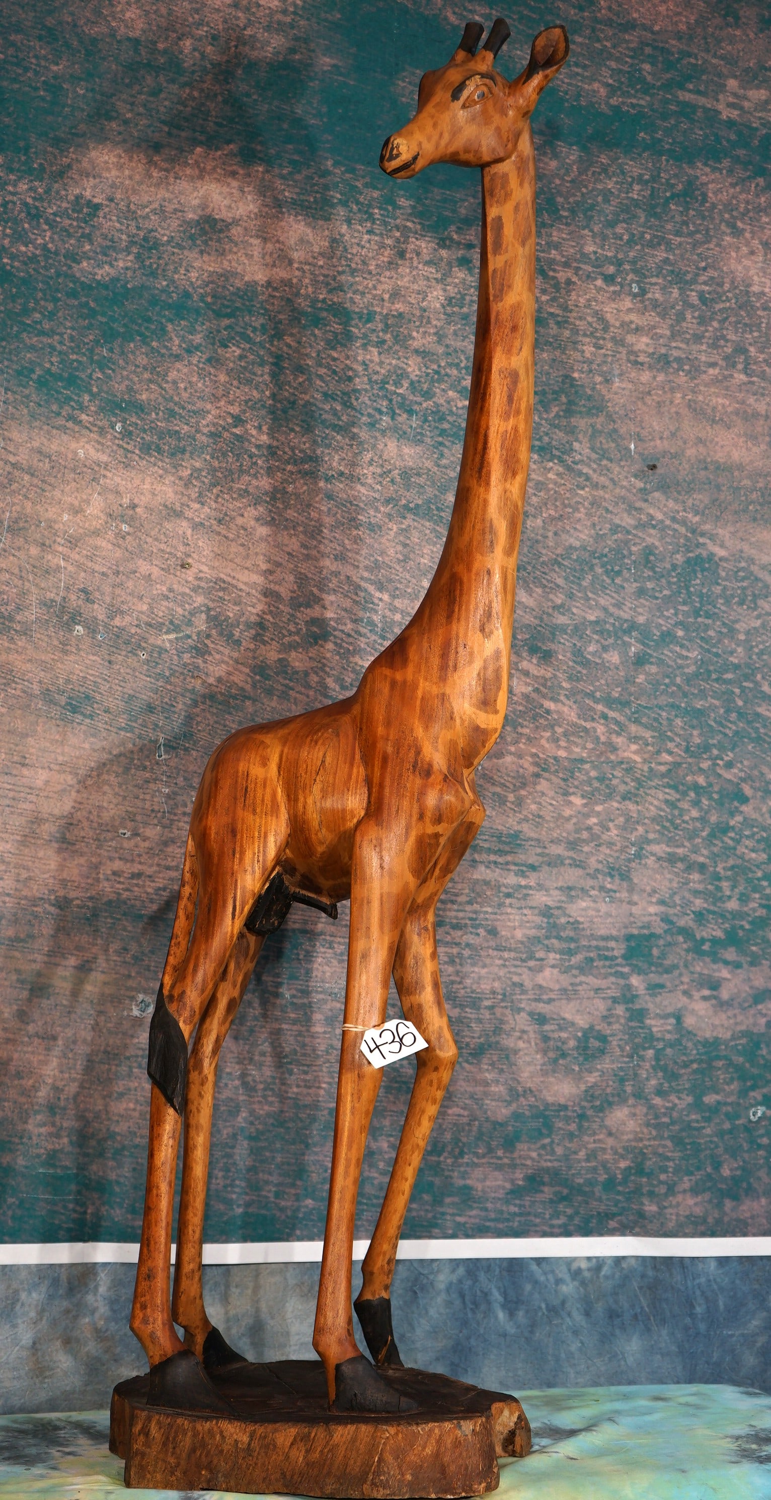 5ft. Tall Hand Carved Wooden Giraffe Trophy Room Decor: This Giraffe Statue has a few years on it, but it is still in excellent condition. It will make very nice decor for the home, cabin, or trophy room.