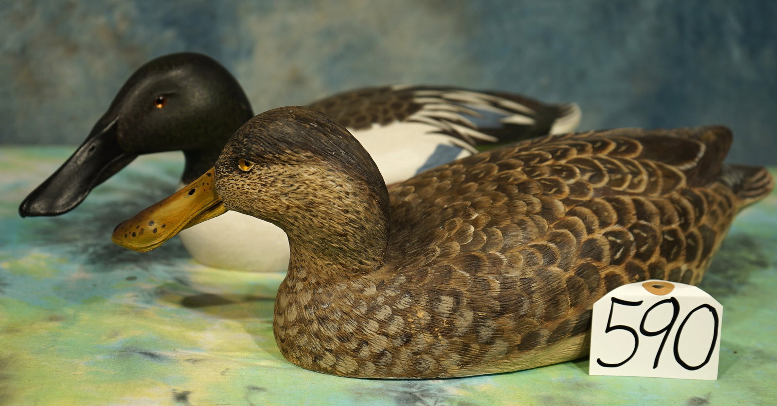 Very Fine Hand Carved and Hand Painted Pair of Spoonbill Decorative Duck Decoys (1 of 4)