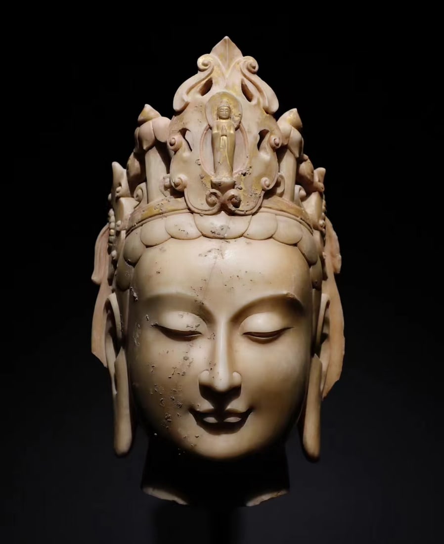 White jade Buddha head before Ming Dynasty (1 of 9)