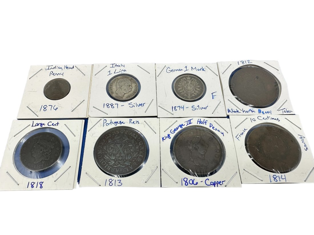 8 Antique Coins 1800's (1 of 2)