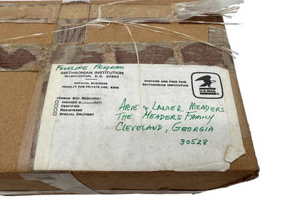 The Meaders Family Books From Smithsonian To Arie And Lanier Meaders: The Meaders Family Books shipped from the Folklore Program Smithsonian Institution , Washington D.C. A case of 12 wrapped in a bundle shipped to : ARIE AND LANIER MEADERS.THE MEADERS FAMILY. CLEVELAND