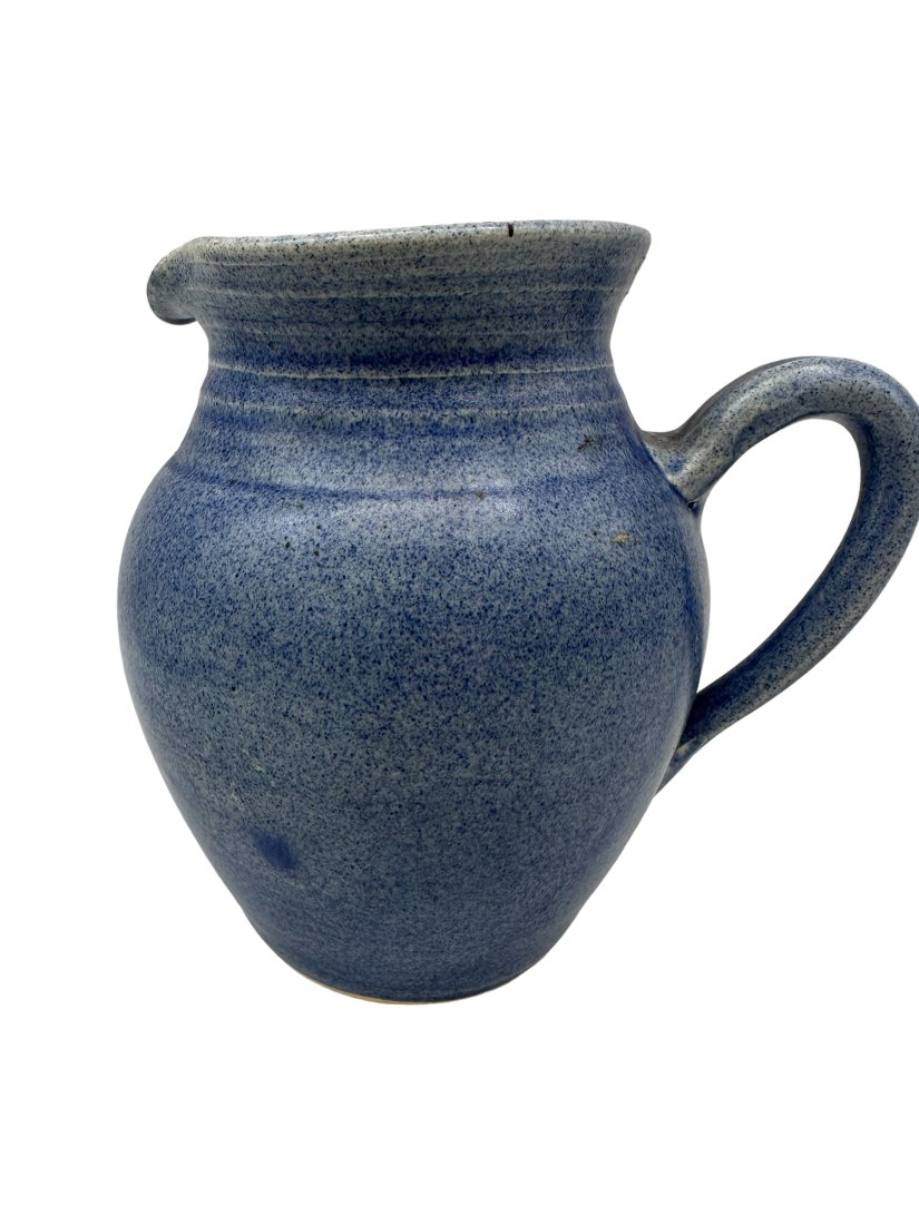 John Garrou 1986 Blue Pottery Pitcher Signed (1 of 2)