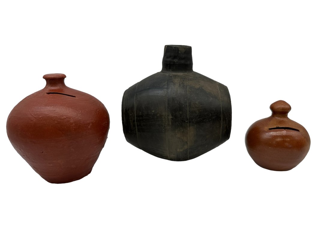 Lot of 3 Unknown Pottery Pieces ~ 2 Banks (1 of 3)