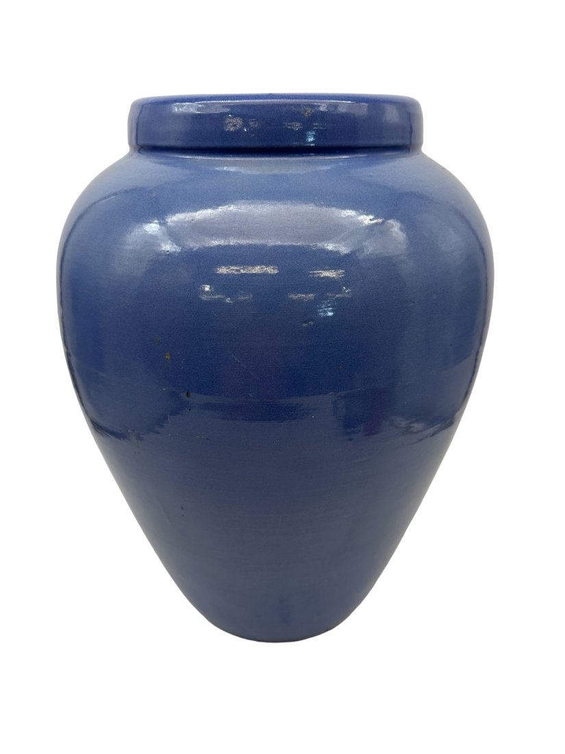 Huge Blue Pottery Vase Unsigned (1 of 4)