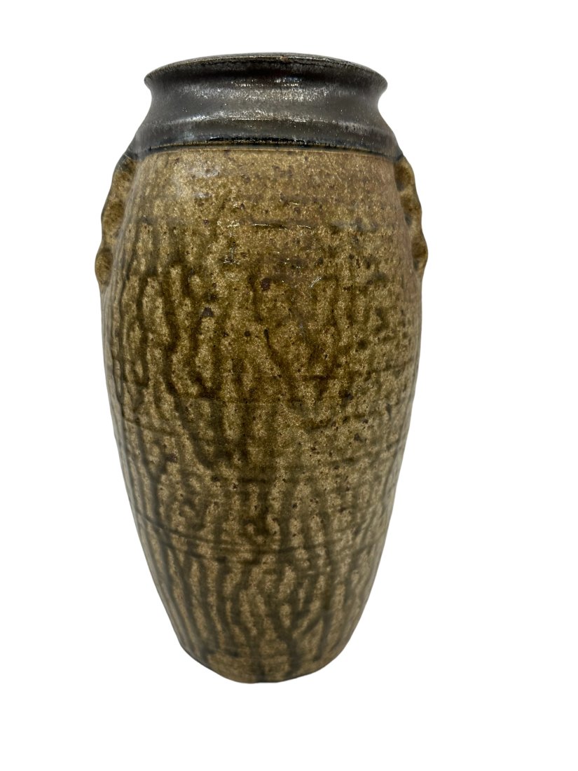 Tall Glazed Pottery Vase Unsigned (1 of 4)