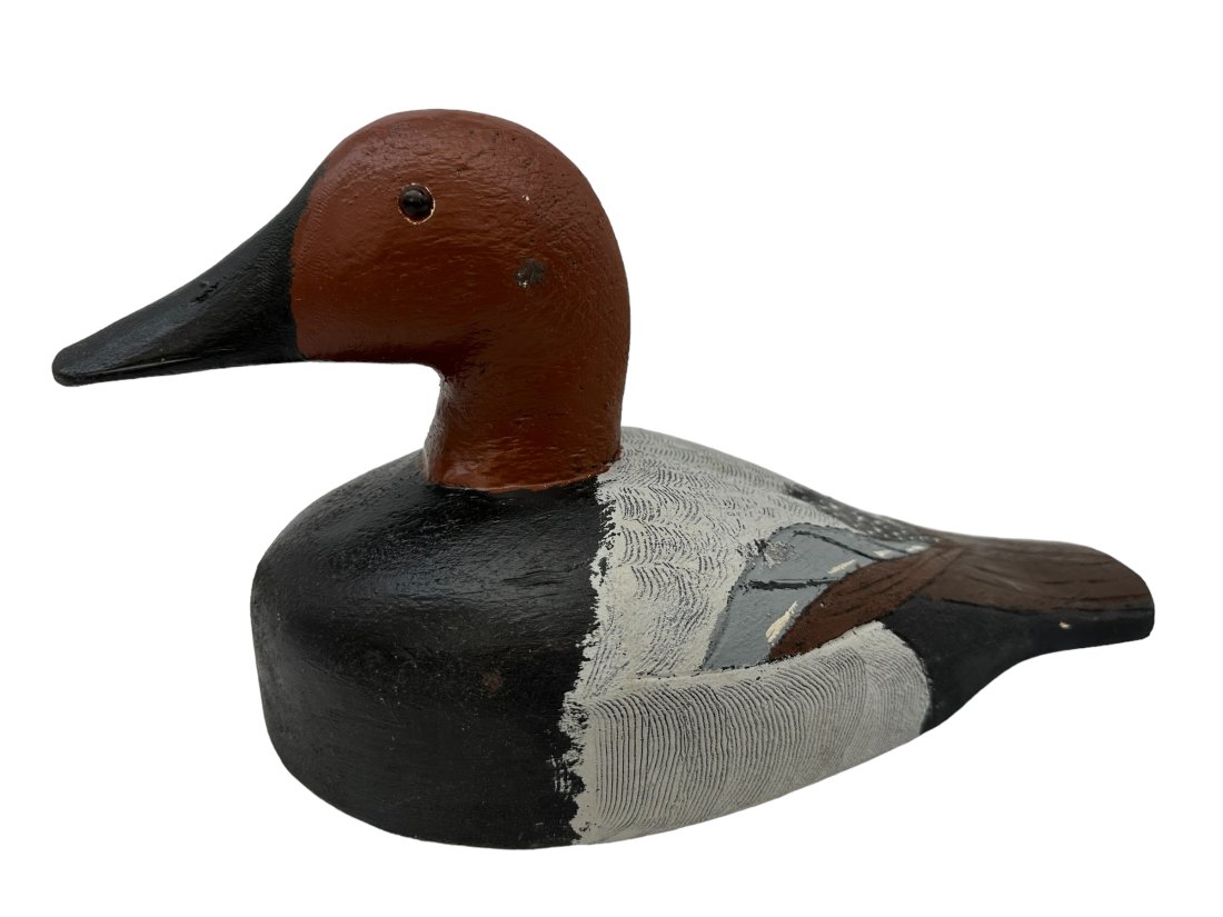 Large Hand Painted Carved Duck Decoy (1 of 3)