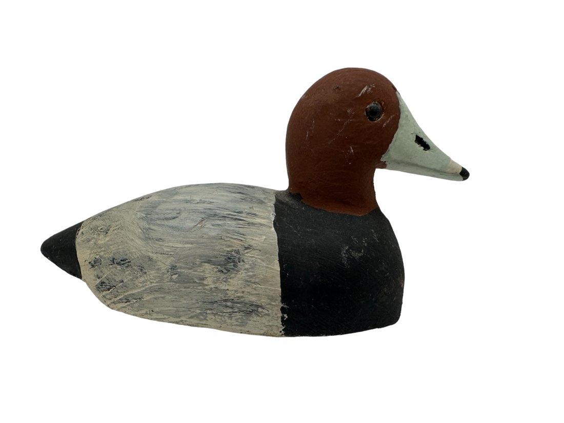 Mini Hand Painted Carved Duck Decoy: Good condition. 4.5 inched long.