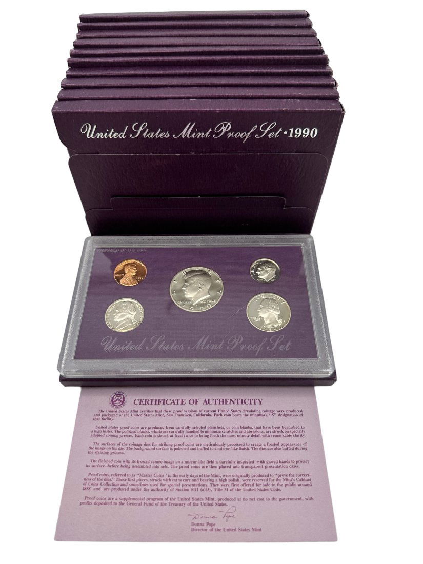 Lot of 11 New 1990 U.S. Mint Proof Sets (1 of 1)
