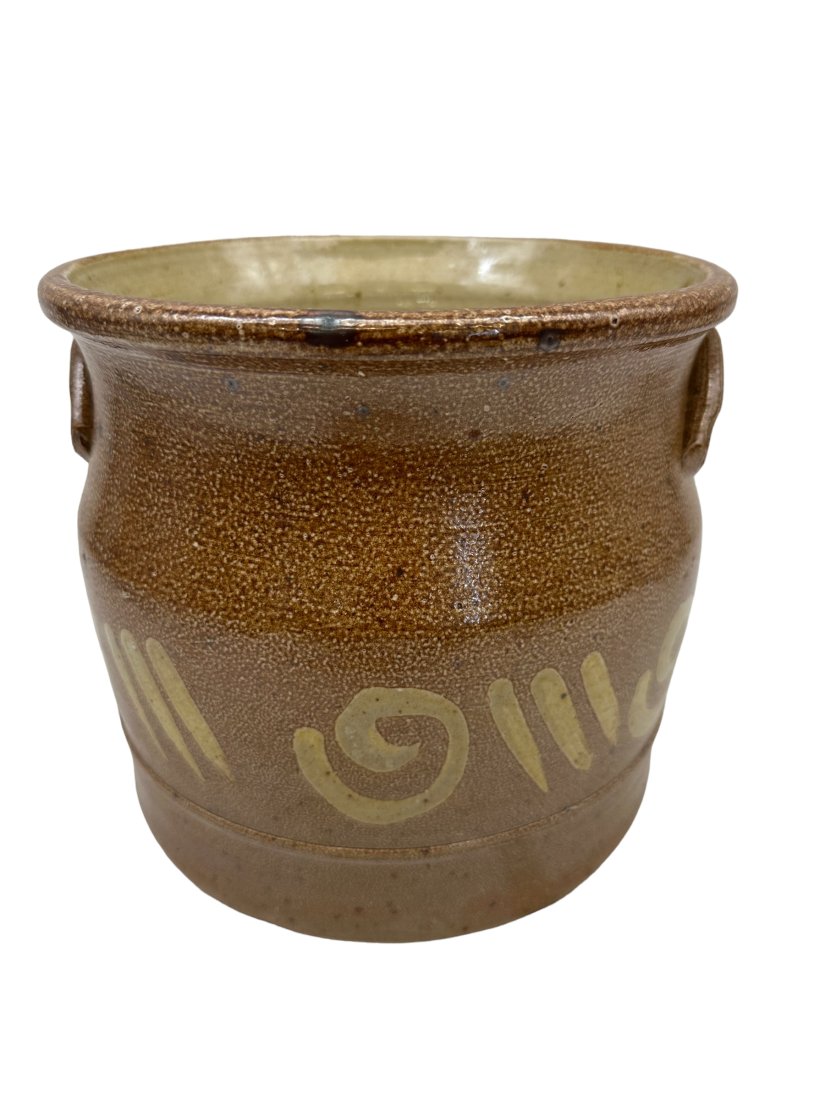 Large Unsigned Crock: Mint condition. 8 inches tall. Unsigned