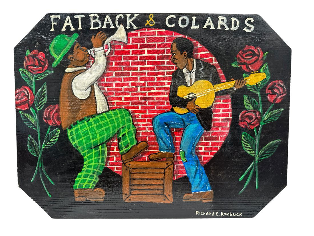 Richard Roebuck Folk Art Painting ~ Fat Back And Collards (1 of 2)
