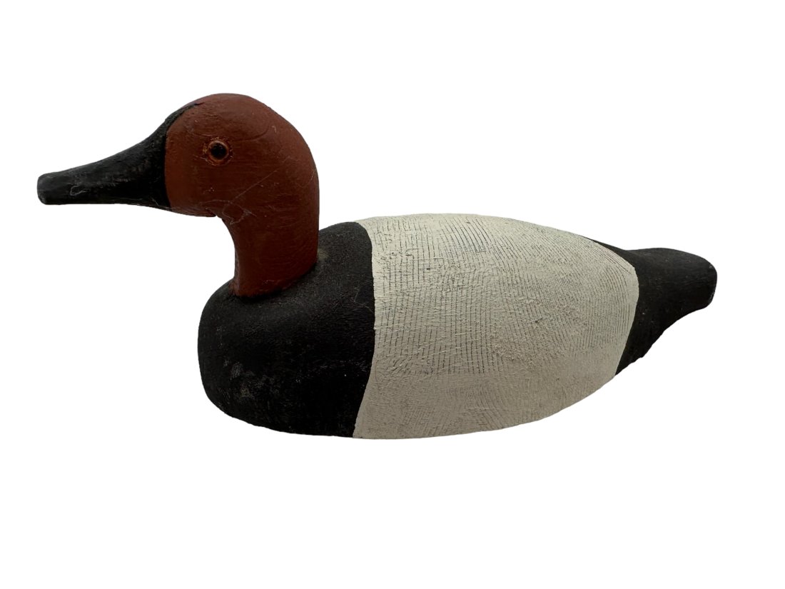 Wood Carved Hand Painted Duck Decoy: Good condition. Measures 9 inches long.