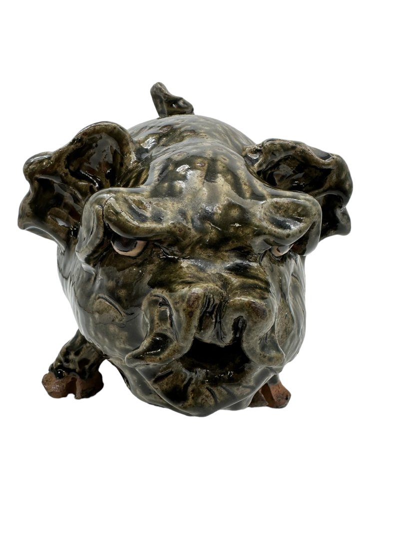 Large Clete Meaders Folk Pottery Graduation Pig with Inscription (1 of 7)