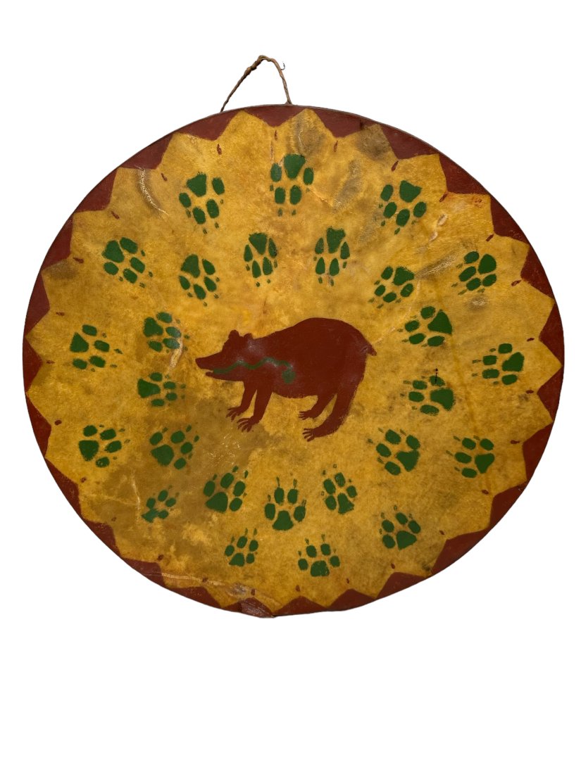 Native American Wood Hoop Hide Covers Drum (1 of 7)