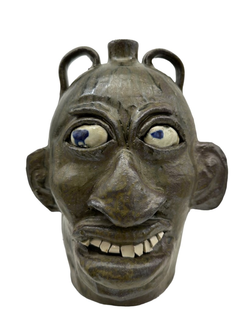 Large Chester Hewell Folk Pottery Face Jug (1 of 3)