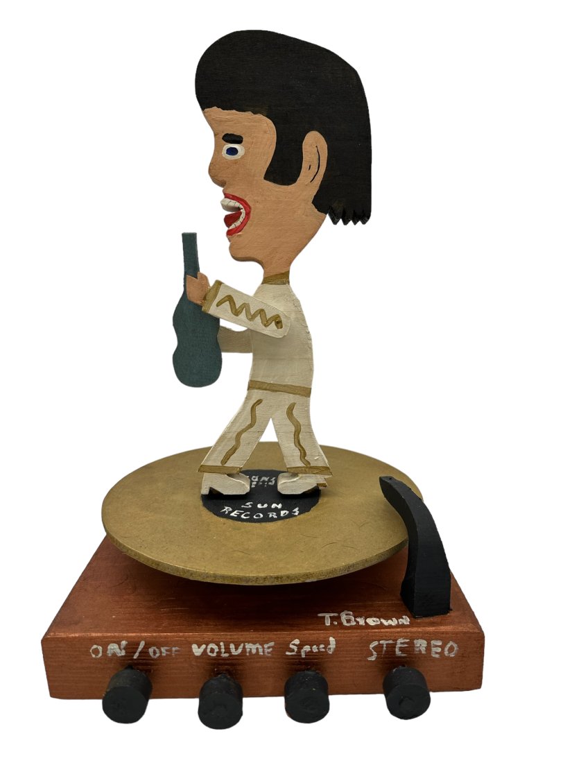 Tubby Brown Folk Art Elvis Presley On Turntable ~ Sun Records (1 of 6)