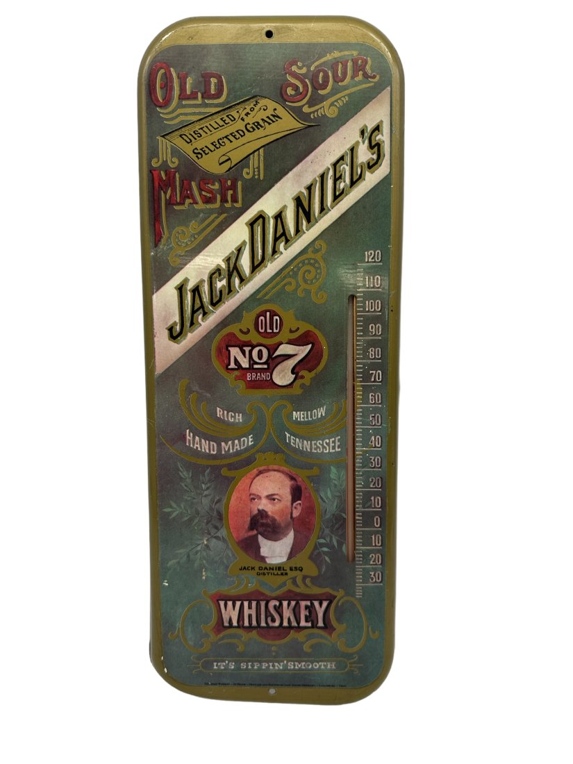 Jack Daniels Whiskey Metal Thermometer ~ Works (1 of 3)