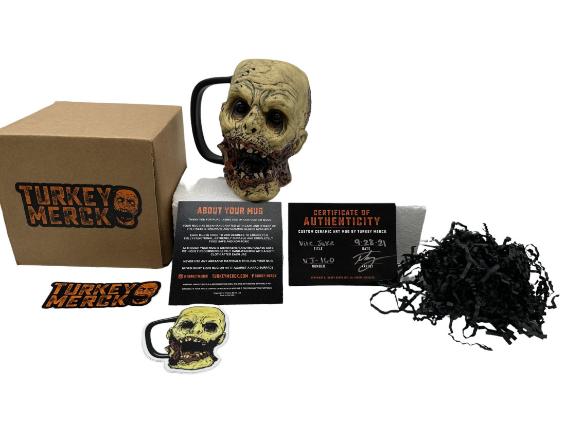 Turkey Merck 2021 Zombie Mug ~ Jawbone Jake Vile ~ New In Box (1 of 7)