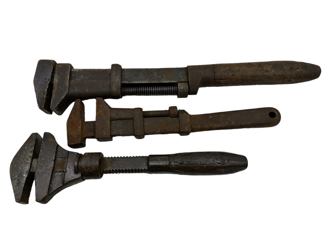 Lot Of 3  Large Antique Pipe Wrench Tools (1 of 7)
