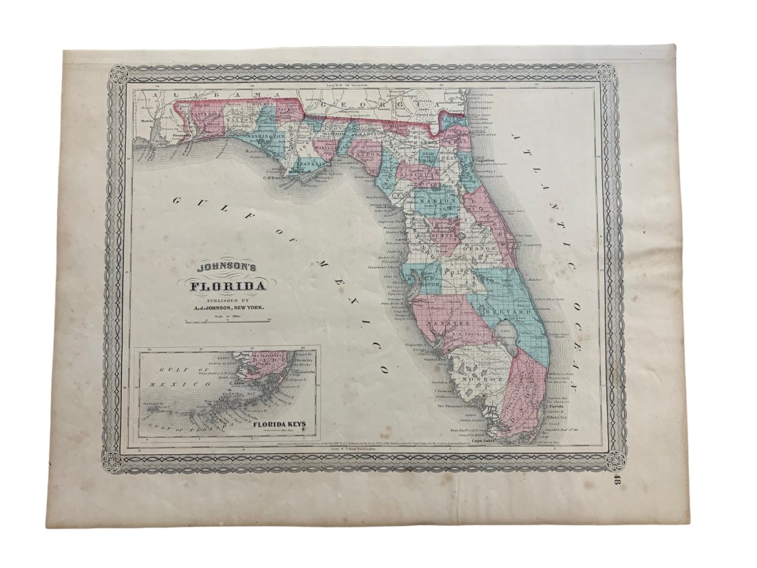 19th C. Johnson’s Florida Map (1 of 4)