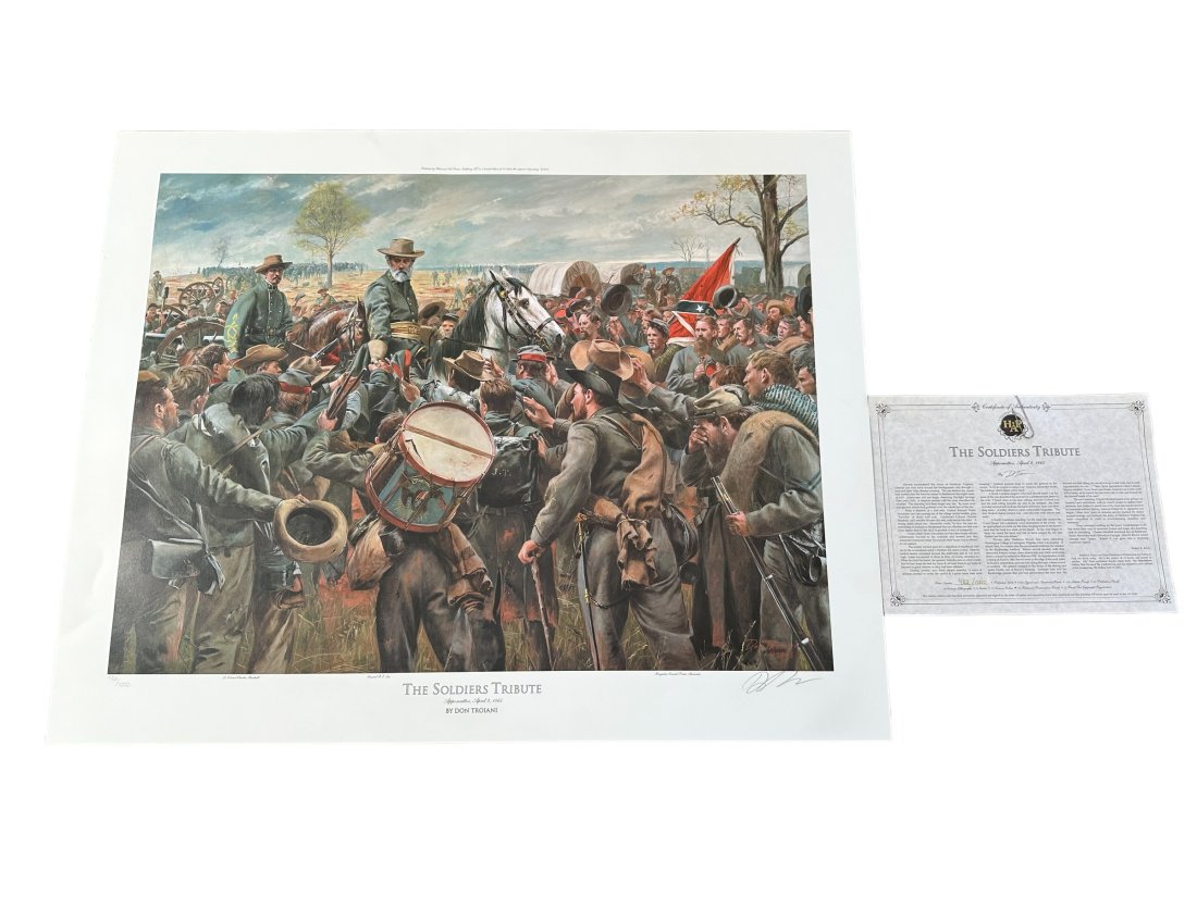 Don Troiani THE SOLDIERS TRIBUTE Signed & Numbered Print: Excellent condition with COA.Measures 30.5 x 24.5 inches.
