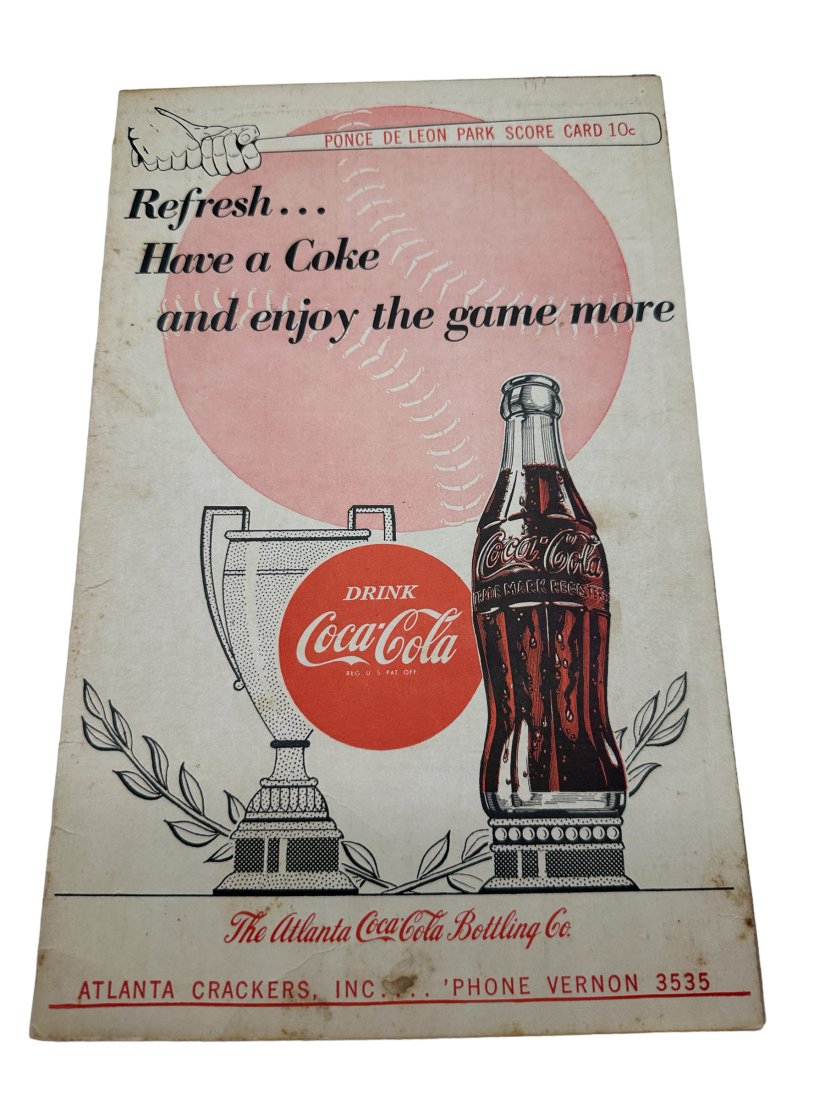 Vintage Atlanta Crackers Atlanta Ga Coke Coca Cola Score Card (1 of 3)