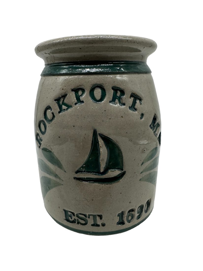 Rockport MA Est 1690 Signed Pottery Crock (1 of 3)