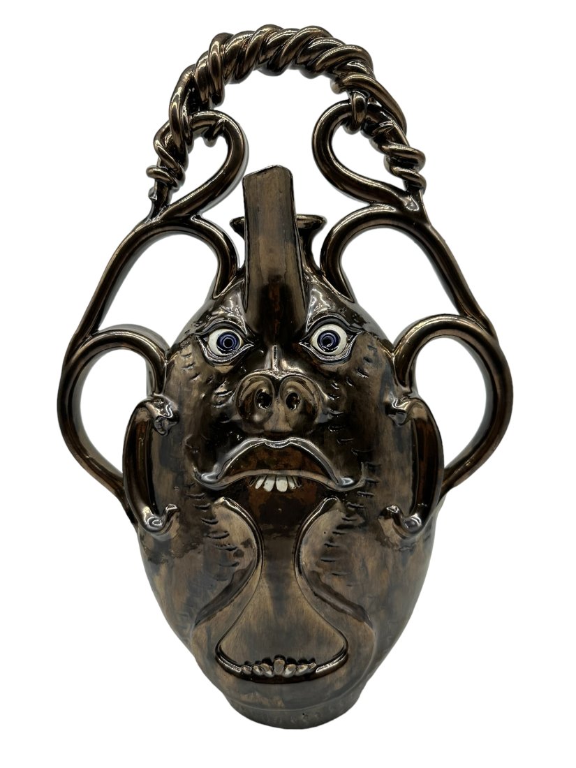 2022 Roger Corn Crazy Handle Double Face Jug Teapot ~ Rare Glaze (1 of 12)