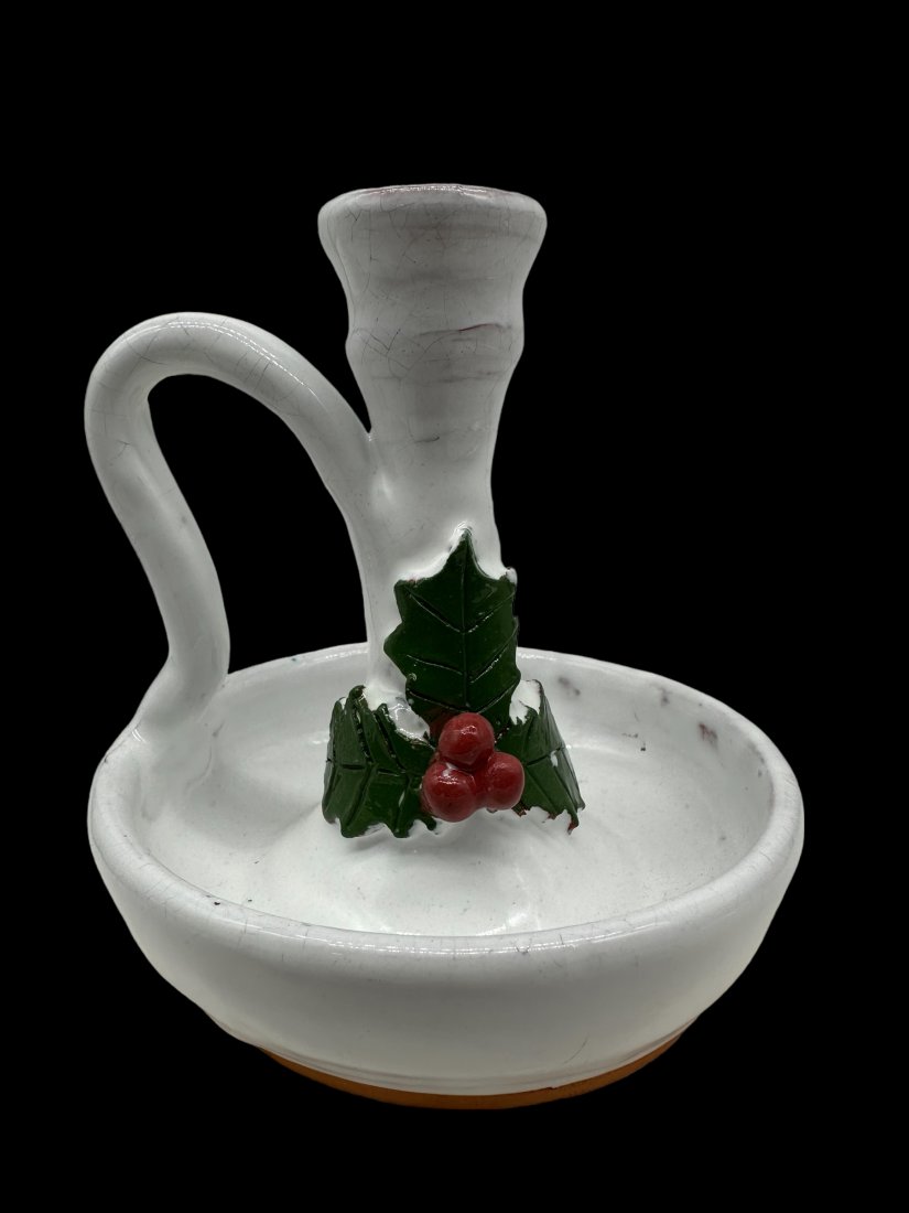 Mildred Meaders Holly Decorated Candle Holder #9 (1 of 3)